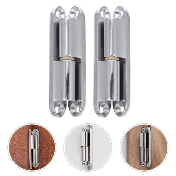 Alasum 2Pcs Zinc Alloy Door Hinge Screw on Heavy Duty Renovation Hinge Plated Silver