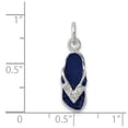 thumbnail image 2 of 925 Sterling Silver Solid Cubic Zirconia and Blue Enameled Flip Flop Charm 19x8mm Wide Pendant Necklace for Women, 2 of 2