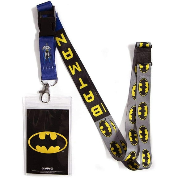 DC Comics Batman Reversible Lanyard with Breakaway Clip and ID Holder