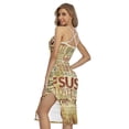 thumbnail image 2 of Religious Word Of God Printed Cross Back Cami Dress, Jesus Christian Fashion Summer Maxi Sexy Casual Dress For Women, 2 of 4
