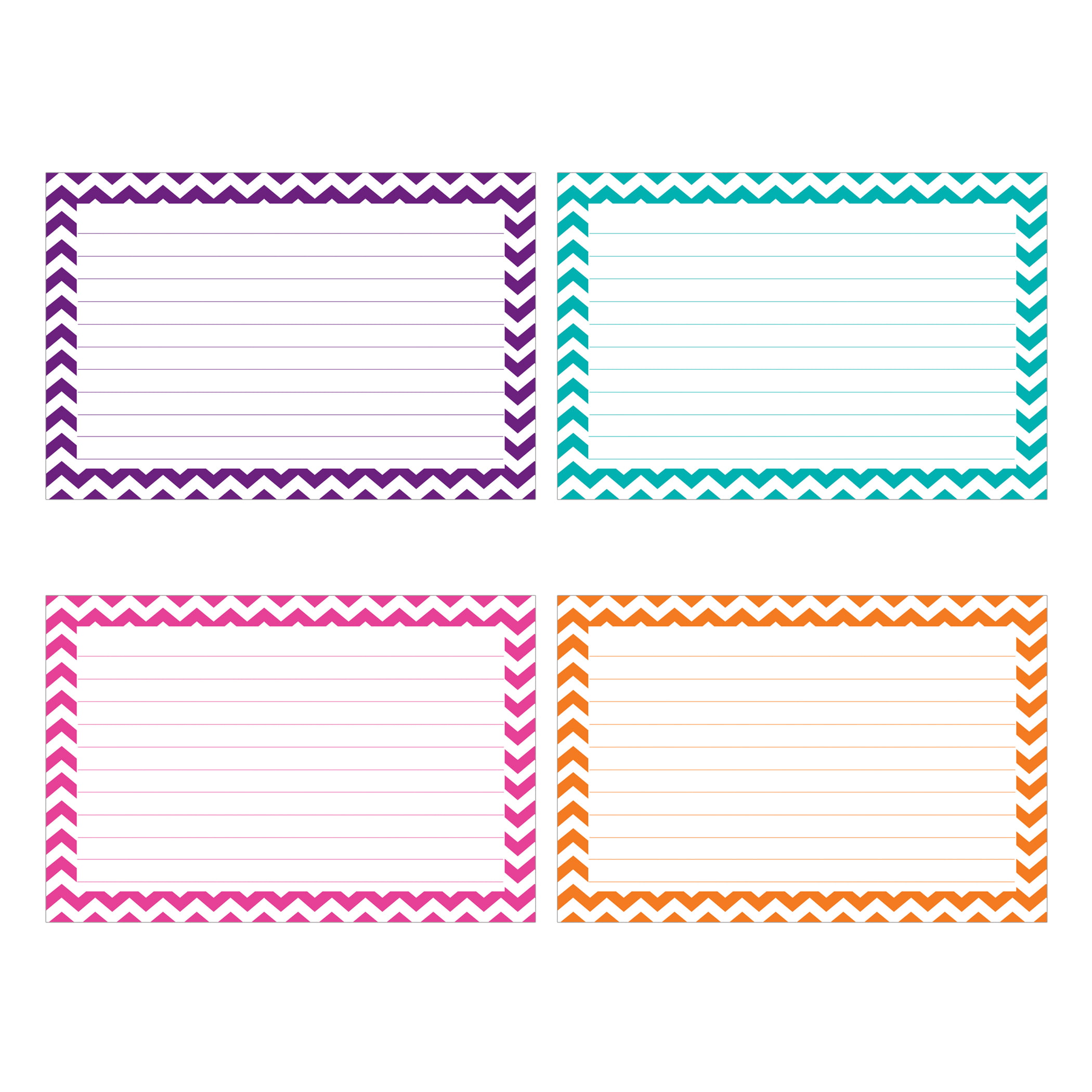3 x 5 75 Count Chevron Assorted Top Notch Teacher Products Border Lined Index Cards 