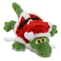 DolliBu Santa Green Alligator Stuffed Animal Plush Toy - Super Soft Dress Up with Red Santa Claus Outfit, Cute Wildlife Alligator Gift Perfect Holiday Christmas Gift - 14 Inches