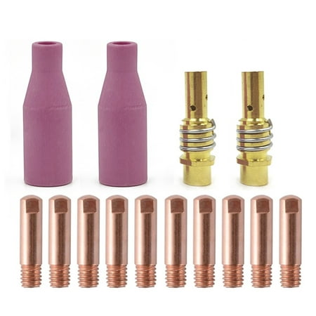 

14Pcs MB-15AK Welding Torch Consumables 0.8mm Contact Tips Gas Ceramic Nozzle for 15AK MIG Welding Torch