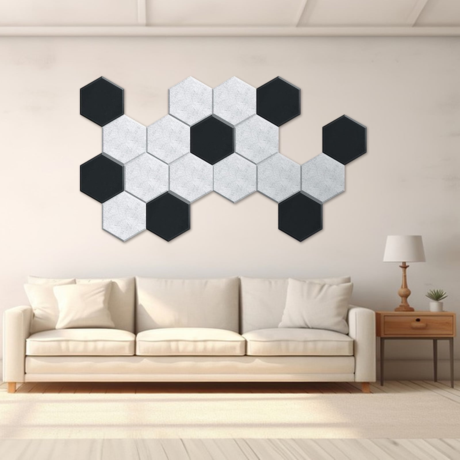 soundproof panels Soundproof 12 Pack Acoustic Panels Hexagon Sound Proof Padding for Recording Studio Office Home 11.8 x 10.2 x 0.4 Inch Wall Sound Absorbing Panel Absorb Noise and Eliminate Echoes