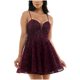 thumbnail image 1 of B. DARLIN Womens Party Fit & Flare Dress, wine, Juniors, 1/2, 1 of 1