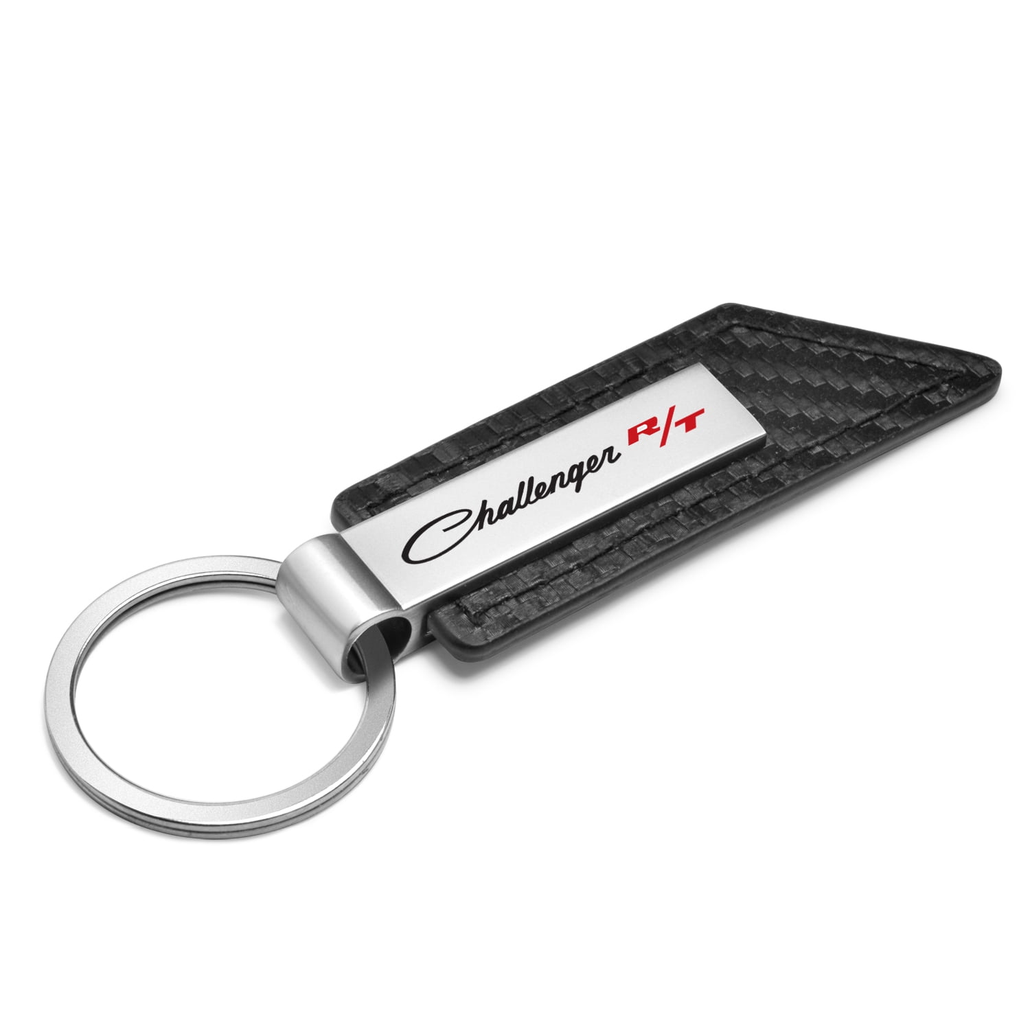 Dodge Challenger R/T Classic Carbon Fiber Texture Black PU Leather Strap Key Chain