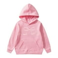 thumbnail image 3 of Gelikeya Kids Sweaters for Girls Hoodies Fashion Bowknot Printed Long Sleeve Sweatshirt Oversized Pullover Tops 3-14Y (Pink, 4-5 Years), 3 of 8