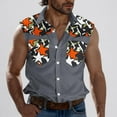 thumbnail image 2 of Taqqpue Mens Tank Tops Casual Graphic Button Down Sleeveless Shirts Vests Summer Loose Fit Beach Vacation Tee Shirts with Pockets, 2 of 5