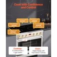 thumbnail image 3 of VEVOR 36 in Electric Range Oven, 6.0 Cu. Ft. Capacity Compact Freestanding Oven, Stainless Steel Kitchen Stove, with 5 Burners, Digital Screen Button Control, Easy Reach Racks for RV(No Power Cord), 3 of 9