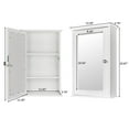 thumbnail image 2 of Ktaxon Bathroom Cabinet Wall Mount Mirrored Medicine Cabinet Storage Organizer with Single Door and Adjustable Shelves White, 2 of 13
