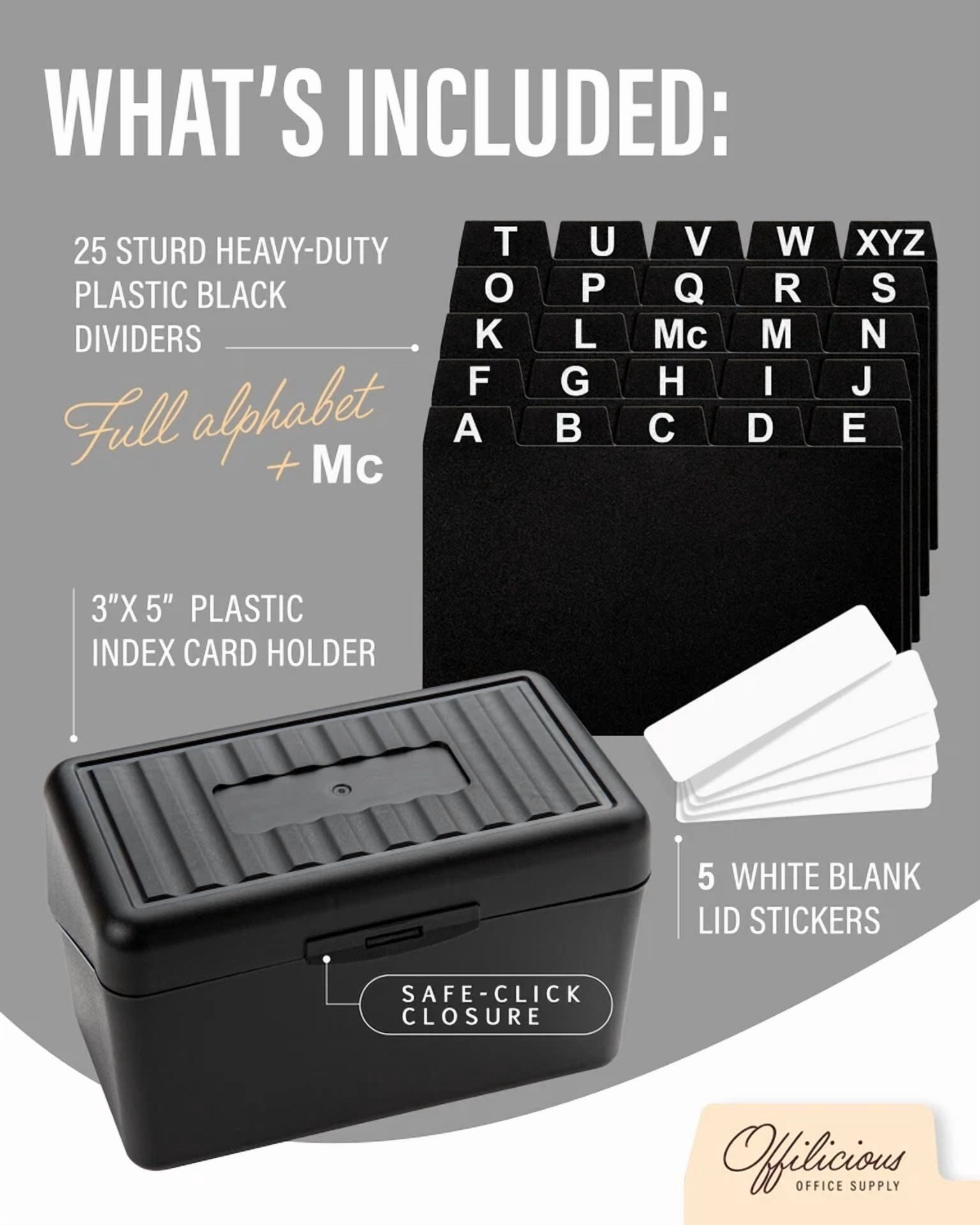 Index Card Holder 3X5 - Business, Recipe, Flash Cards & Index Card Organizer