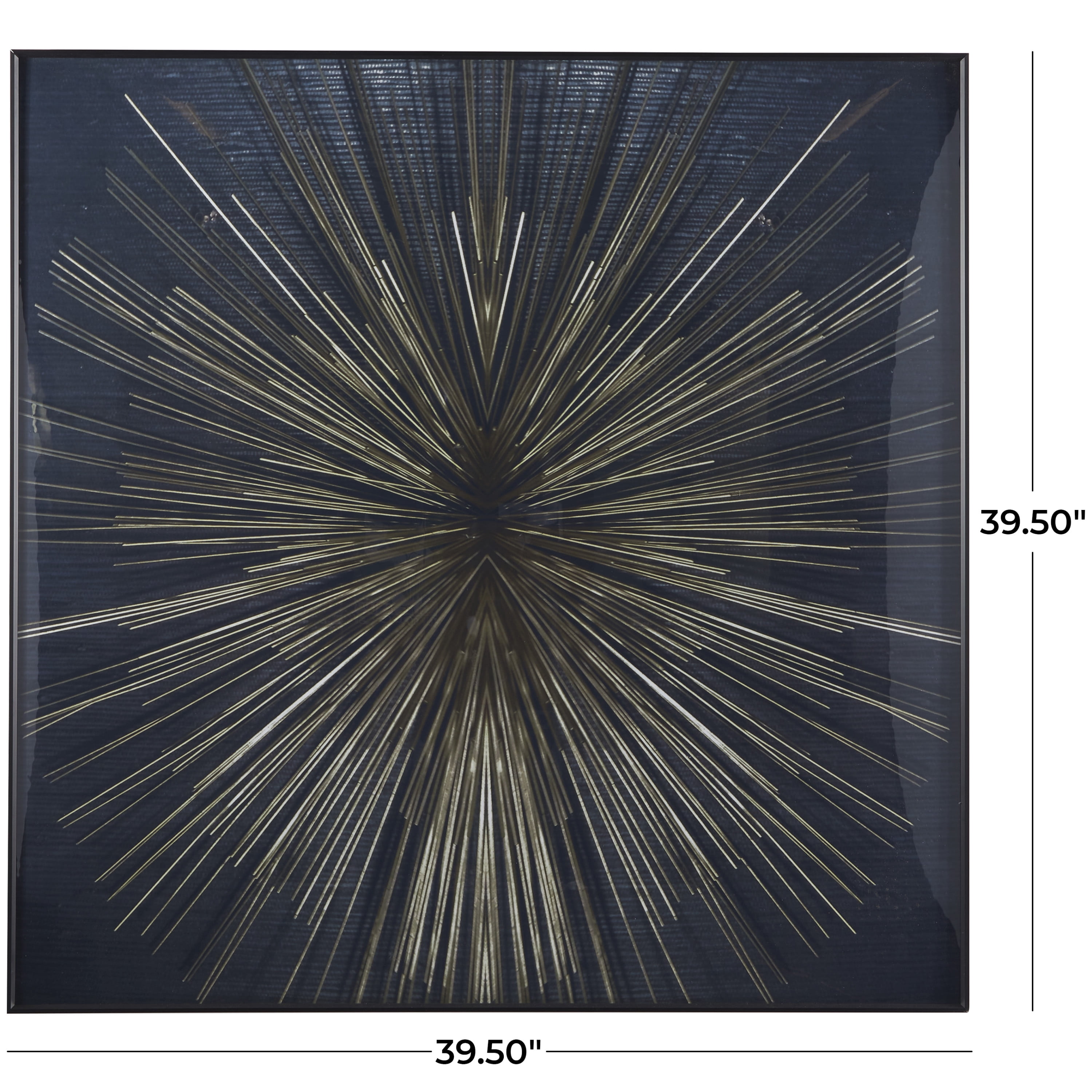 CosmoLiving by Cosmopolitan Dark Blue Porcelain Radial Starburst Wall Decor with Gold Accents