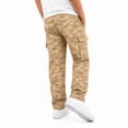 thumbnail image 4 of uvwlwu Boys Camo Print Cargo Pants Drawstring Elastic Waist Casual Long Trousers with Multi Cargo Pockets Loose Fit for Daily Outdoor Activities,7-8 Years, 4 of 5