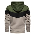 thumbnail image 2 of Sudadera con capucha deportiva para hombre, holgada, transpirable y con bloques de color en verde OD, talla L, 2 of 4