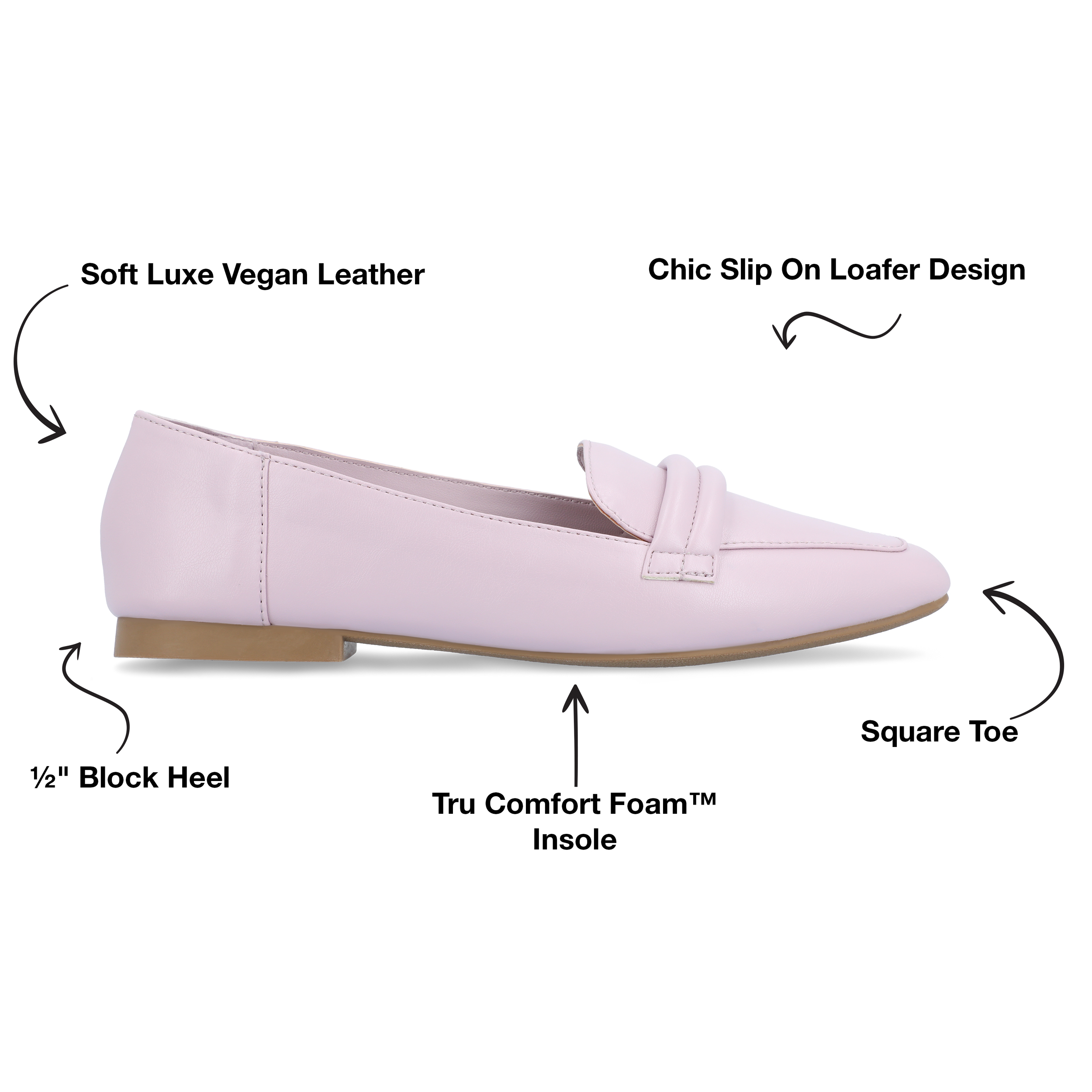 Journee Collection Womens Vidoree Tru Comfort Foam Loafer Slip On Square Toe Flats