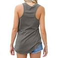 thumbnail image 2 of Casual Sleeveless Racerback Tops with Pocket Women's Basic V-Neck Tank Tops, 2 of 3