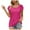 Hot Pink, variant on Lovskoo Women Summer Short Sleeve Trendy Causal Square Neck Solid Color Blouse Puff Short Sleeve T-Shirt Summer Tops Purple