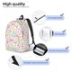 thumbnail image 3 of Disketp Retro Floral print Canvas Backpack Lightweight Travel Daypack Student Rucksack Laptop Backpack-Medium, 3 of 5