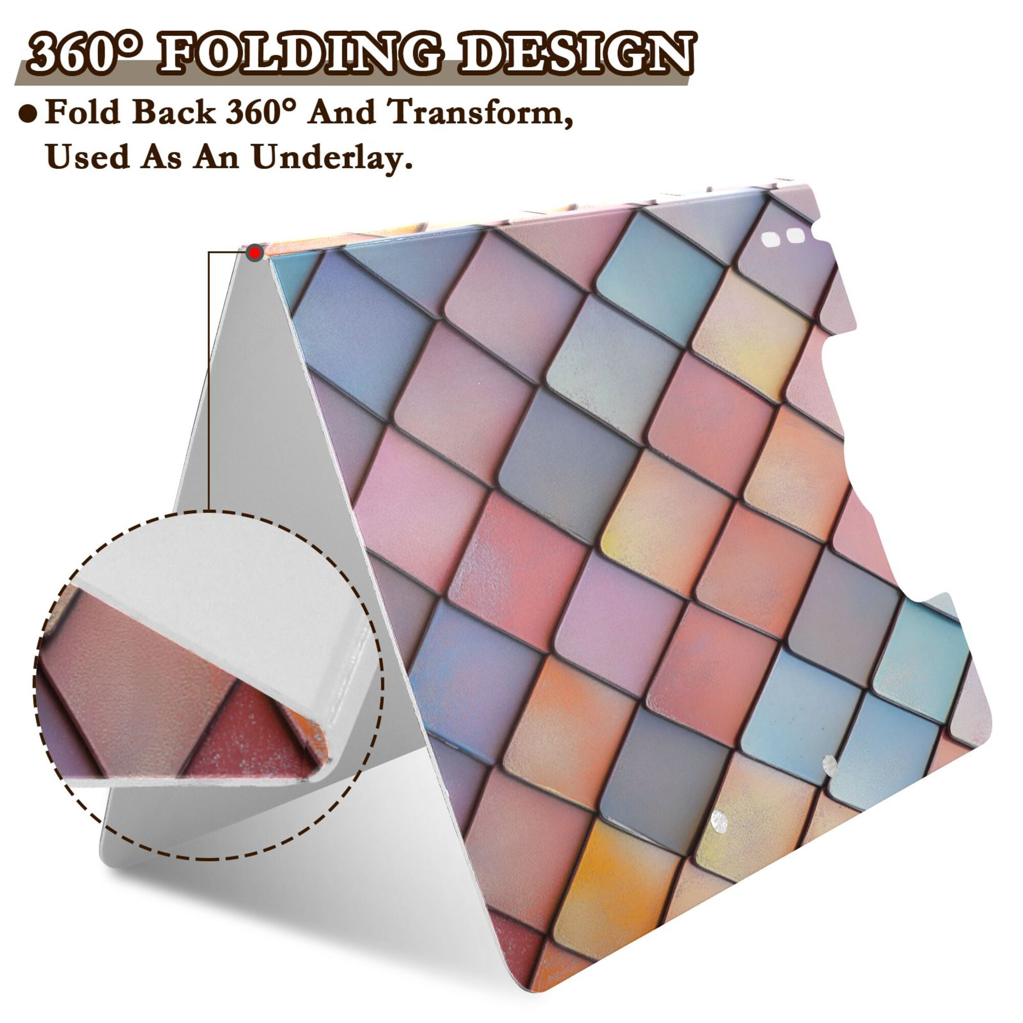 FORMRS A4 Clipboard Folder with Pen Holder Horizontal Foldable School Office Binder, Pink Shimmering Pattern