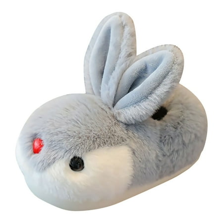 

Povozer Toddler Bunny Slippers for Girls Boys Warm House Shoes for Kids(Gray 10)
