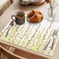 thumbnail image 3 of Sage Green Polka Dots Placemats Set of 8 Yellow Watercolor Abstract Art Place Mats Indoor Wipeable Table Mats Washable Cloth Dining Table Placemats for Kitchen Holiday Party Home Decor 13x19 Inch, 3 of 9