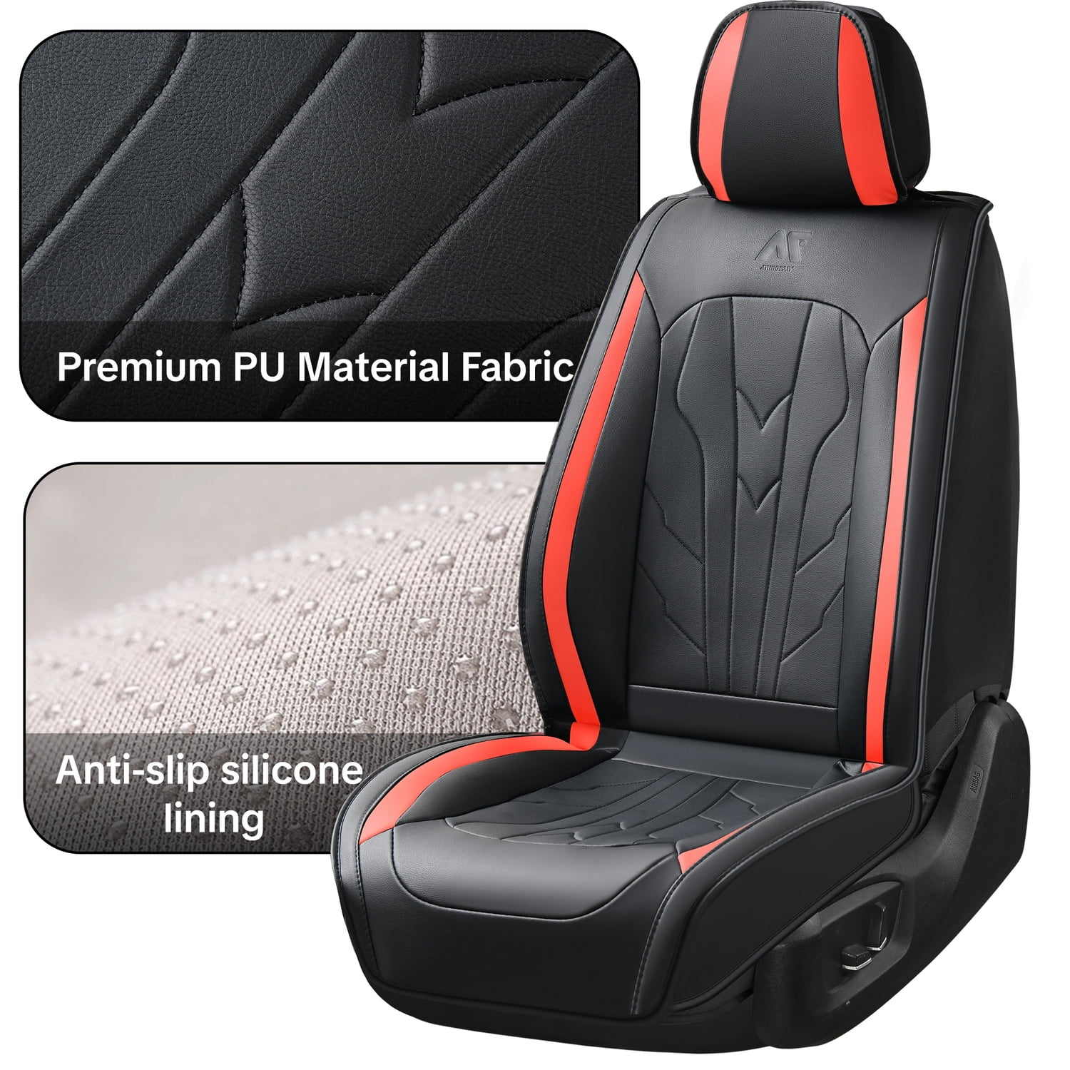 Fit for Kia K5 GT-Line 2021-2026 Seat Cover, Red Edge Car Seat Covers, Waterproof Faux Leather 5 Piece Full Set Non-slip Protect and Upgrade Seats, Protect Car Seats