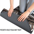 thumbnail image 3 of Brown Triangular Geometric Pattern Hot Yoga Mat Towel Non Slip for Hot Yoga - Quick-Drying Yoga Mat Cover with 4 Corner Pockets with Travel Bag - Hot Yoga Towel Non Slip 70"x26", 3 of 6