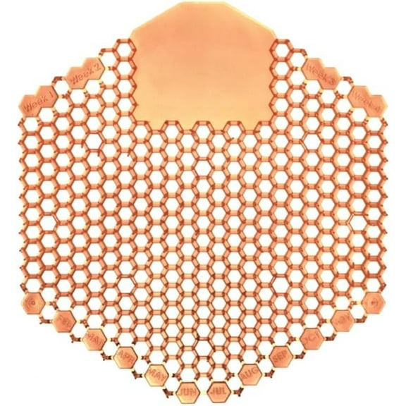 EcoQuality Mango 3D Urinal Screen Odor Eliminator, Anti-Splash Deodorizer for Commercial Restrooms, Long-Lasting Fragrance, Universal Fit, Disposable Urinal Freshener (2)