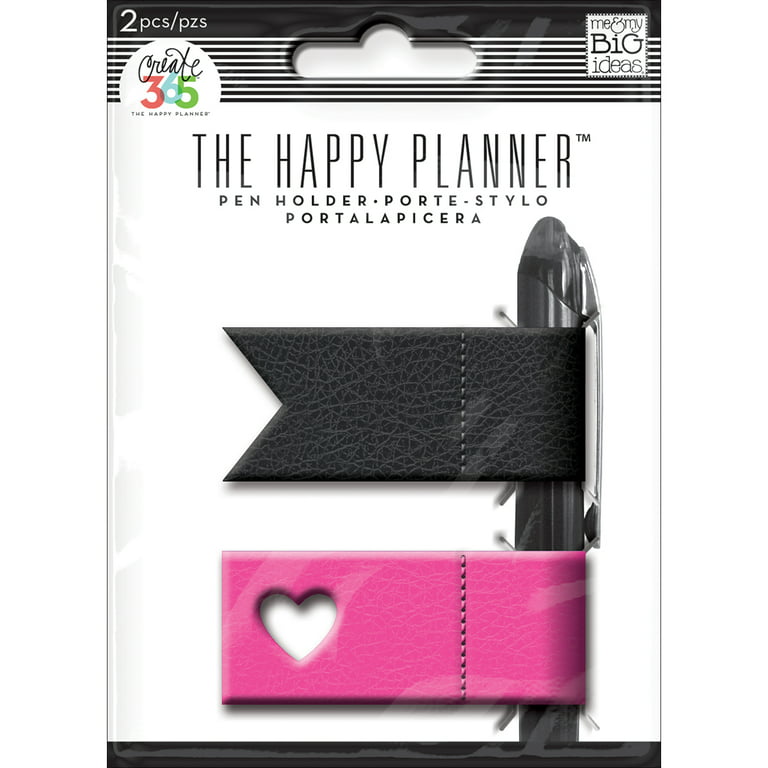 Happy Planner Self-Adhesive Pen Holders 2/Pkg Pink & Black 