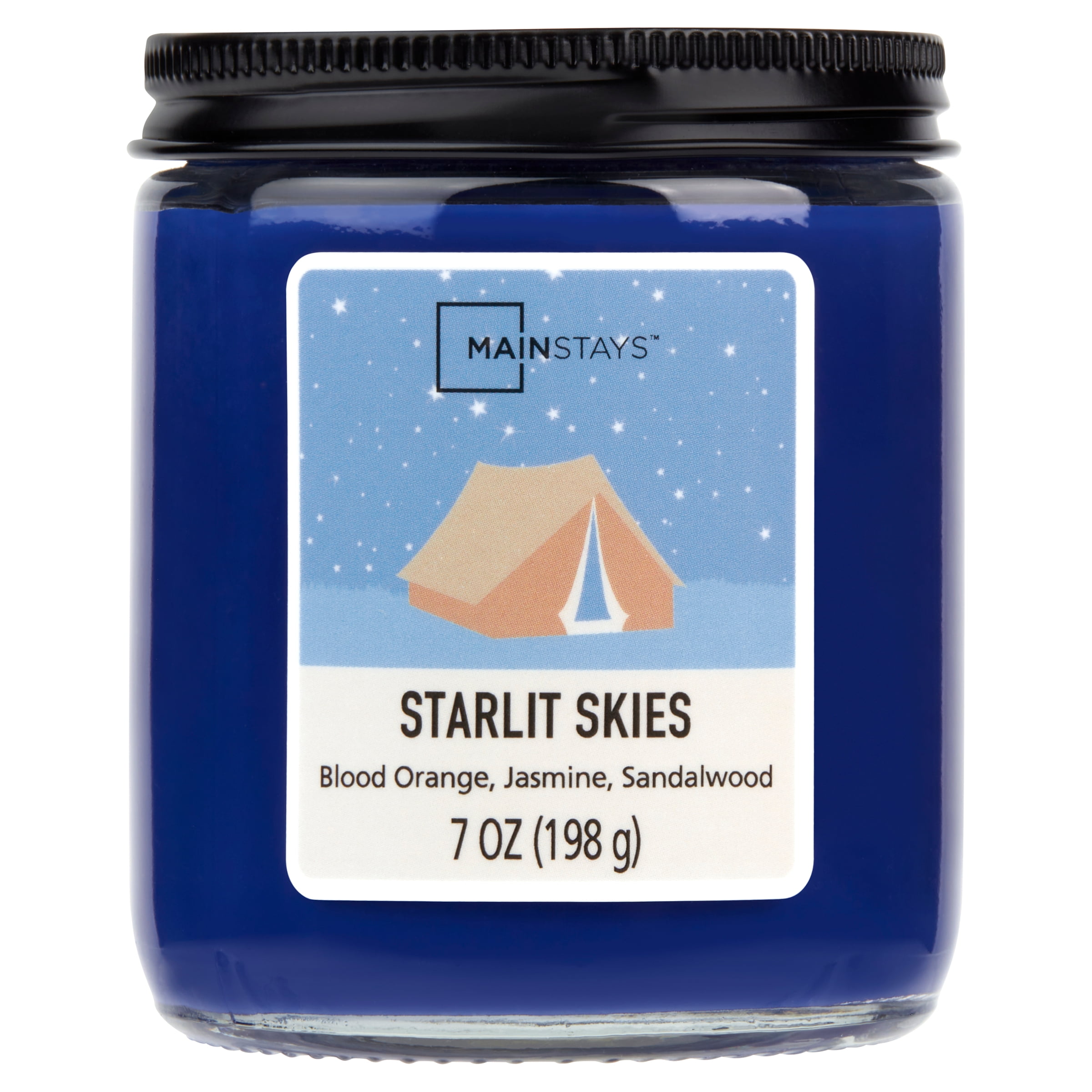 Mainstays Single-Wick Twist Glass Jar Scented Candle, Starlit Skies, 7oz.