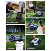 ANTHBOT M5 Wire-Free Robotic Lawn Mower with Blades 1/8 Acre, RTK Dual Vision 4G App Control, 45% Slope