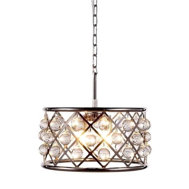 Elegant Lighting Madison 16" 4 Light Royal Crystal Pendant Lamp