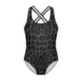 thumbnail image 4 of Uorisanigo Girls Swimsuit Size 5-6 One Piece Polyester and Spandex Beach Bathing Suit Quick Dry Black Leopard Print Summer Vacation Swimwear, 4 of 7