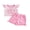 Pink-Little Sister, variant on BemeyourBBs Toddler Baby Girl Little Sister Big Sister Matching Outfit 2 Piece Baby Girl Summer Clothes Cute Bow Flying Sleeve T-shirts and Ruffle Shorts Set
