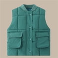 thumbnail image 2 of Kovlvoll Toddler Baby Clothes Girl Down Jacket Vests Sleeveless Thick Thermal Boy Solid Color Waistcoat with Pockets, 2 of 6