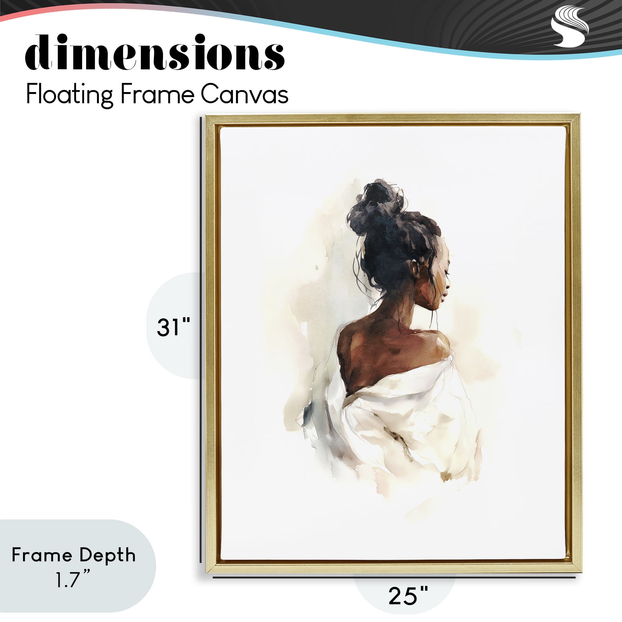 Stupell Industries Chic From Behind Gold Framed Floater Canvas Wall Art, design by Svetlana Aleynikova