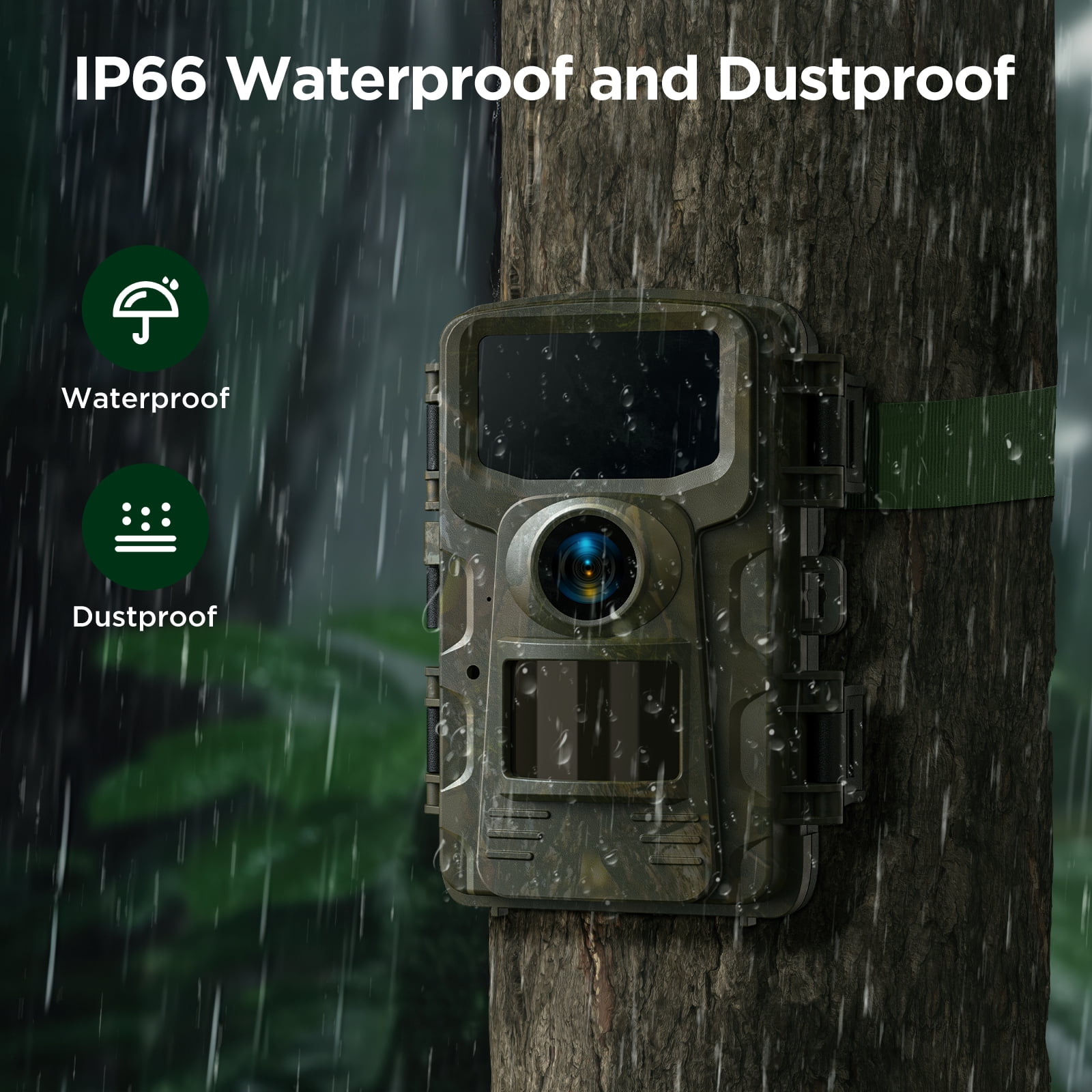 CAMPARK 2K 36MP Trail Camera with SD Card, Game Camera with 120°Wide-Angle Motion Latest Sensor View Hunting Deer Cam with 850nm Night Vision IP66 Waterproof 2.0" LCD for Wildlife Monitoring