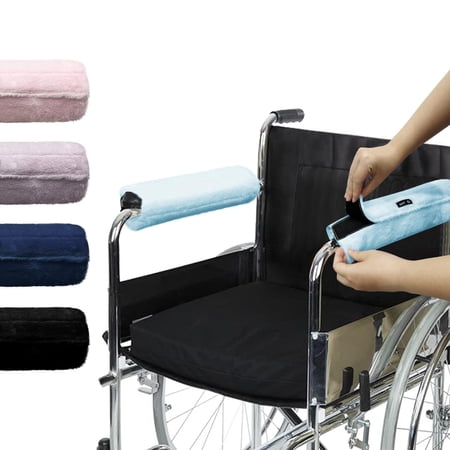 CAVENDY Memory Foam Wheelchair Armrest Pads, 2-Piece Set, Velvet Cover, Non-Slip, Washable, Universal Fit