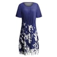 thumbnail image 3 of Robes Soleil Femmes Été Décontracté Manches Courtes Tunique Chemise Midi Robes d'Été pour Femmes Imprimé Marguerites Robe Grande Taille pour Femmes Col Robe de Collation des Grades, 3 of 5