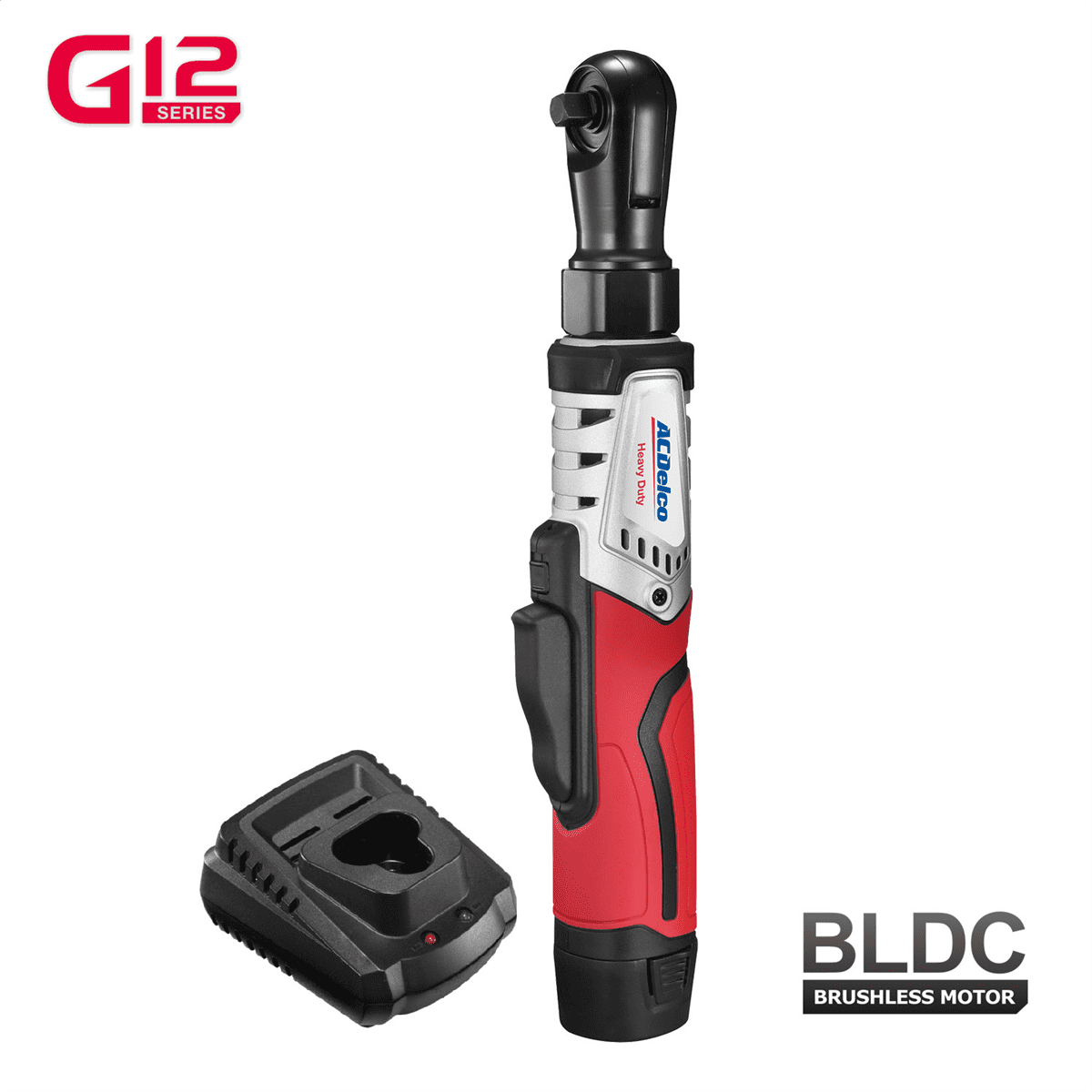 ACDelco G12 Series 12V Cordless Combo Kit: 3/8" Brushless Ratchet Wrench & 1/4" Impact Driver - Includes 2.0Ah Battery & Charger ARW12103-K2