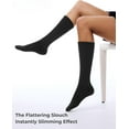 thumbnail image 4 of JIANFANG Slouch Socks for Women, 3 Pairs Soft Cotton Knee High Scrunch Tube Boot Socks, 4 of 8