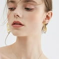 thumbnail image 3 of Large Chunky Gold Hoop Earrings for Women statement Huggie Fashion Prom Wedding Jewelry Gift, 3 of 12