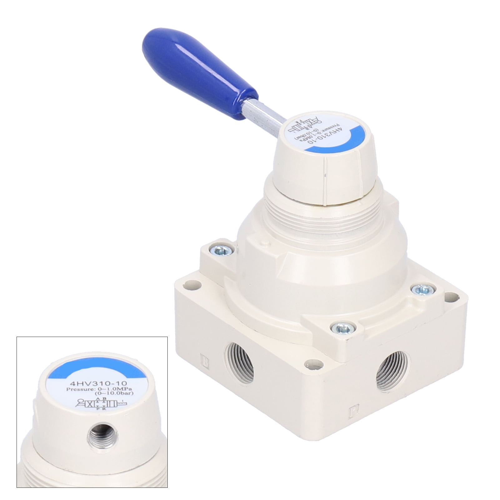 4HV230-06/4HV230-08 Hand Lever Valve Hand Operated Lever Air Valve Manual Control 3-Position 4-Way PT for Packaging 4HV230-08 1/4in 