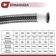 thumbnail image 4 of Ofertas Únicas 1 Pcs Manguera de Línea de Combustible Manguera de Vacío Manguera de Combustible Automotriz 3.3ft 0.69"ID 0.94"OD Tono Plateado CPE Caucho, Acero Inoxidable Trenzado AN-12, 4 of 7