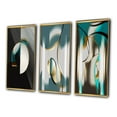 thumbnail image 3 of Designart "Geometric Elegance Unveiled in Gold Teal" Modern Geometric Framed Wall Art Set Of 3 - Gold Abstract Frame Gallery Set For Office Decor, 3 of 7