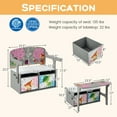 thumbnail image 3 of Costway 3 in 1 Kids Convertible Activity Bench Children Table & Chair Set with 2 Bins Grey, 3 of 10