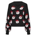 thumbnail image 3 of Gibobby Sudadera de Navidad para mujer Tops casuales de Navidad para mujer, de manga larga, lindo patrón de Papá Noel, suéteres sueltos con cuello redondo(Negro,M), 3 of 5