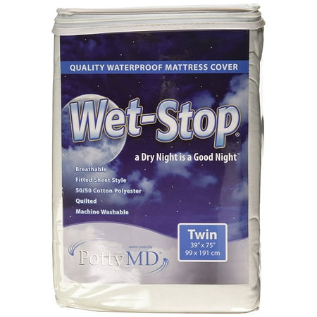 Wet-Stop Waterproof Twin Mattress Cover,Multiple Sizes, White