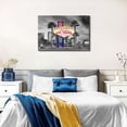 thumbnail image 3 of HFDF Las Vegas Skyline Wall Art Living Room Modern City Poster Decor Black and White Canvas Prints Cityscape Photography Picture Welcome Sign Painting Vintage Artwork Decorations 24x16inch Framed, 3 of 6