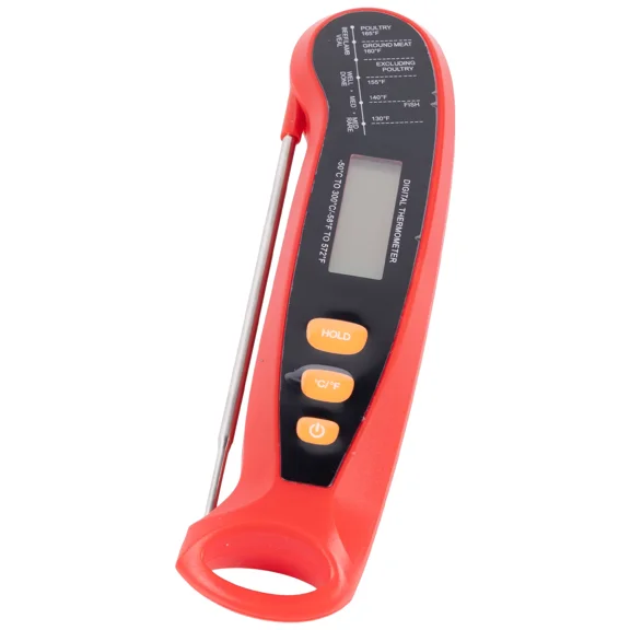 Instant Read Digital Meat Thermometer Barbecue Grill Red For Kitchen Food Cookin